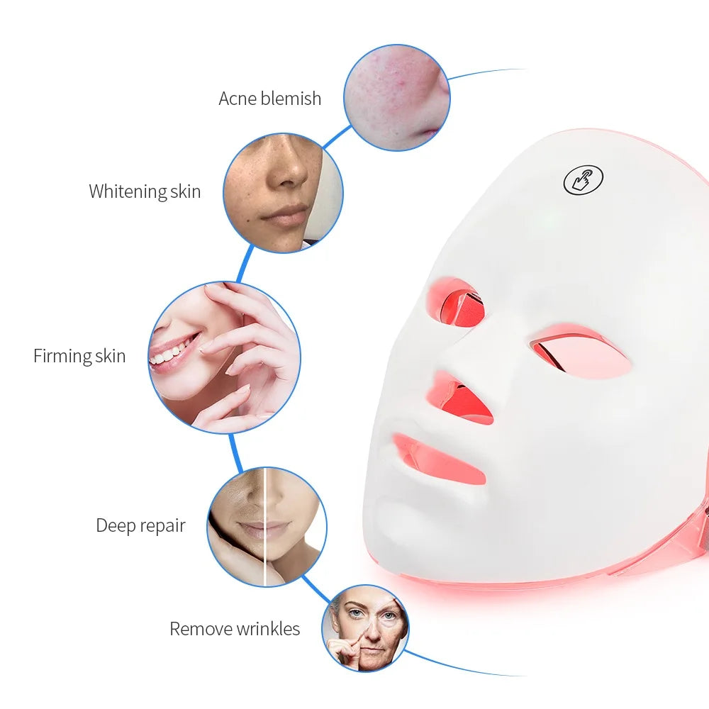 Máscara LED facial recargable