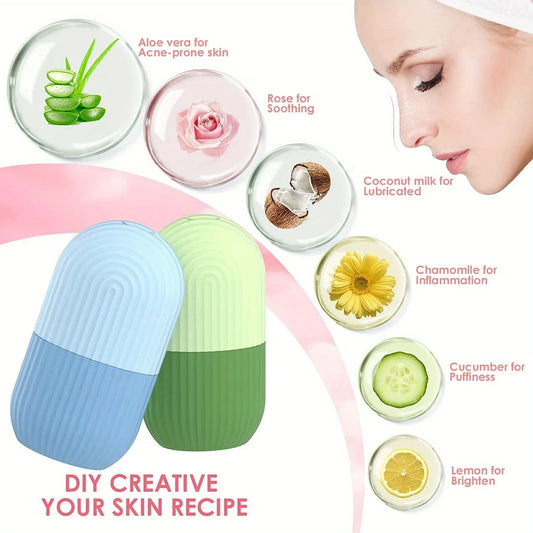 Molde de silicona para cubitos de hielo faciales de belleza facial