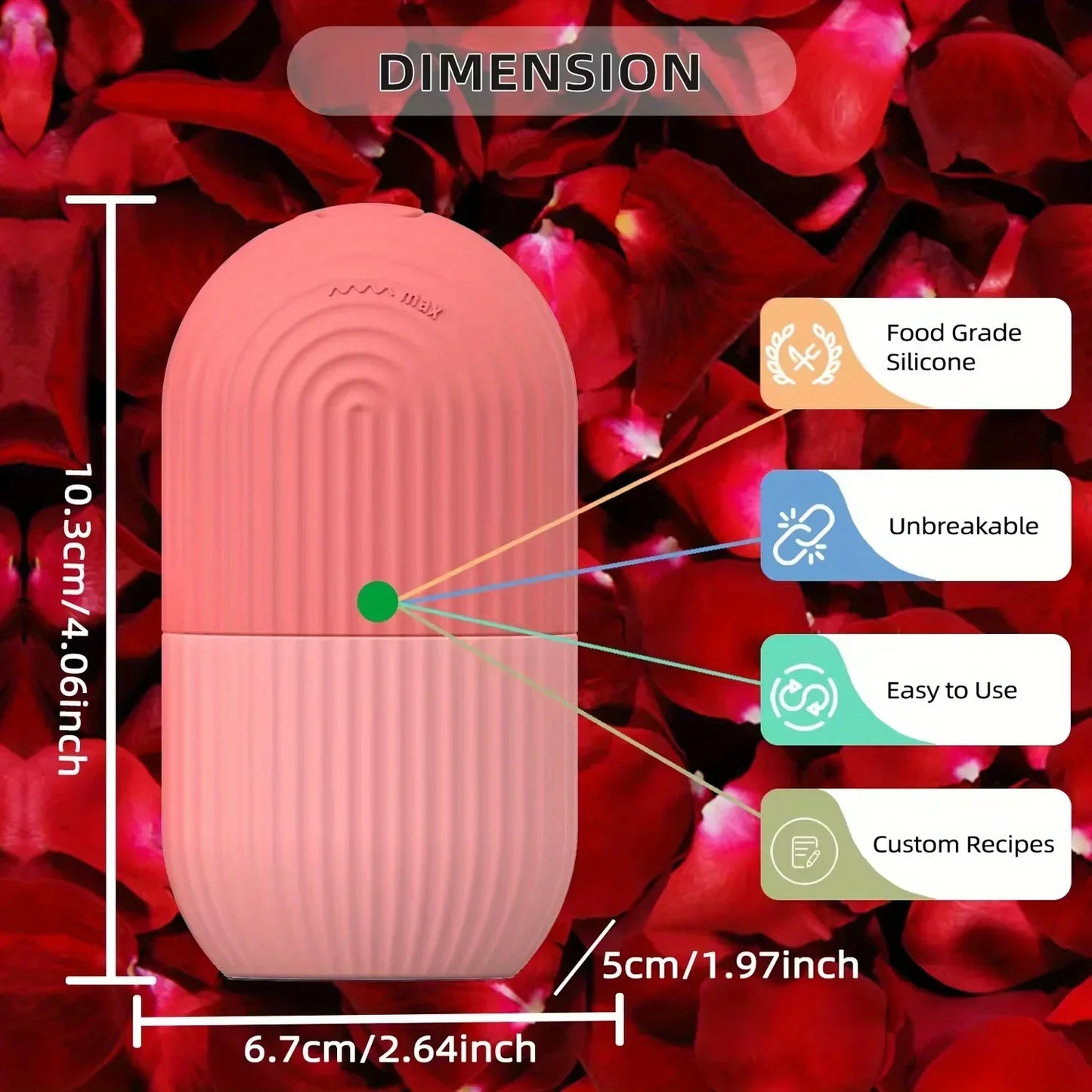 Molde de silicona para cubitos de hielo faciales de belleza facial