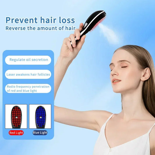 Peine masajeador con spray eléctrico para el crecimiento del cabello