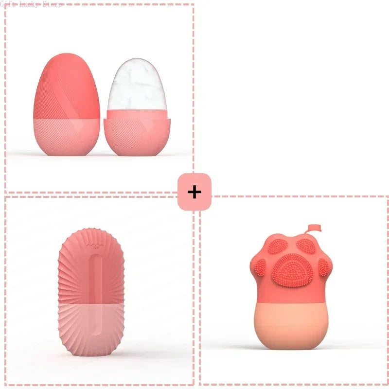 Juego de herramientas de belleza facial con rodillo de hielo