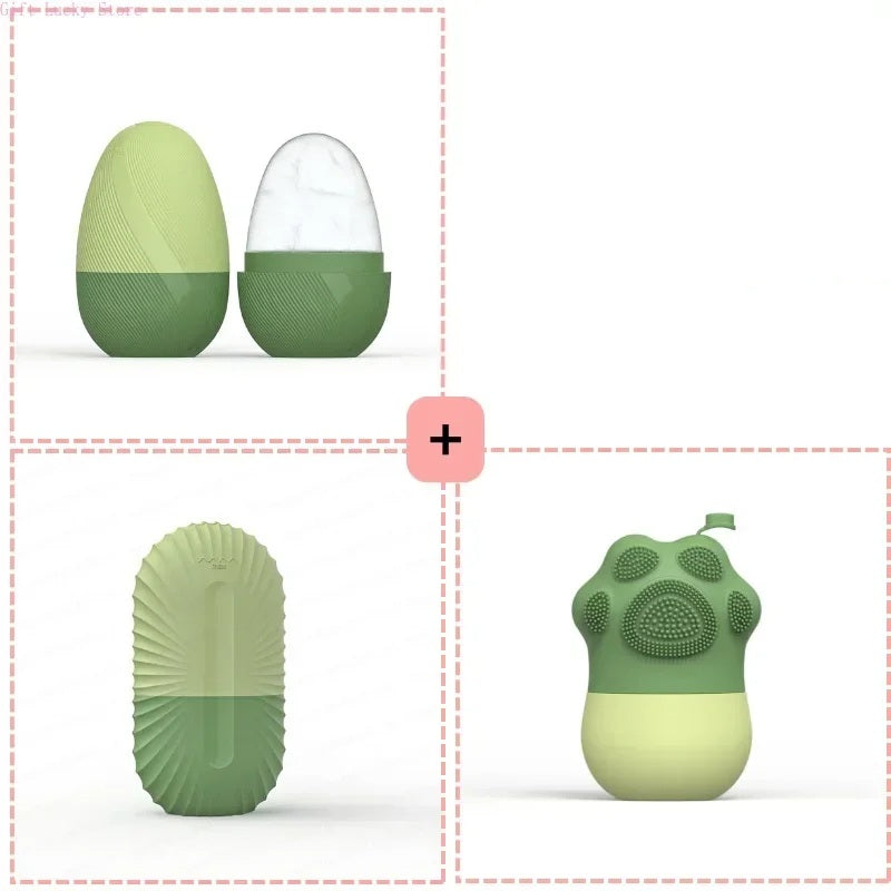 Juego de herramientas de belleza facial con rodillo de hielo