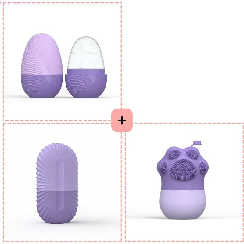 Juego de herramientas de belleza facial con rodillo de hielo